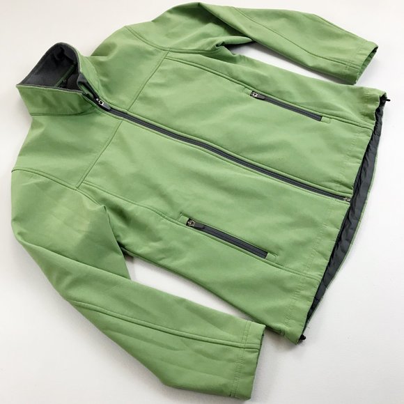 LAND'S END Soft Shell Jacket Small Fleece Lined Windbreaker Green - Picture 2 of 10